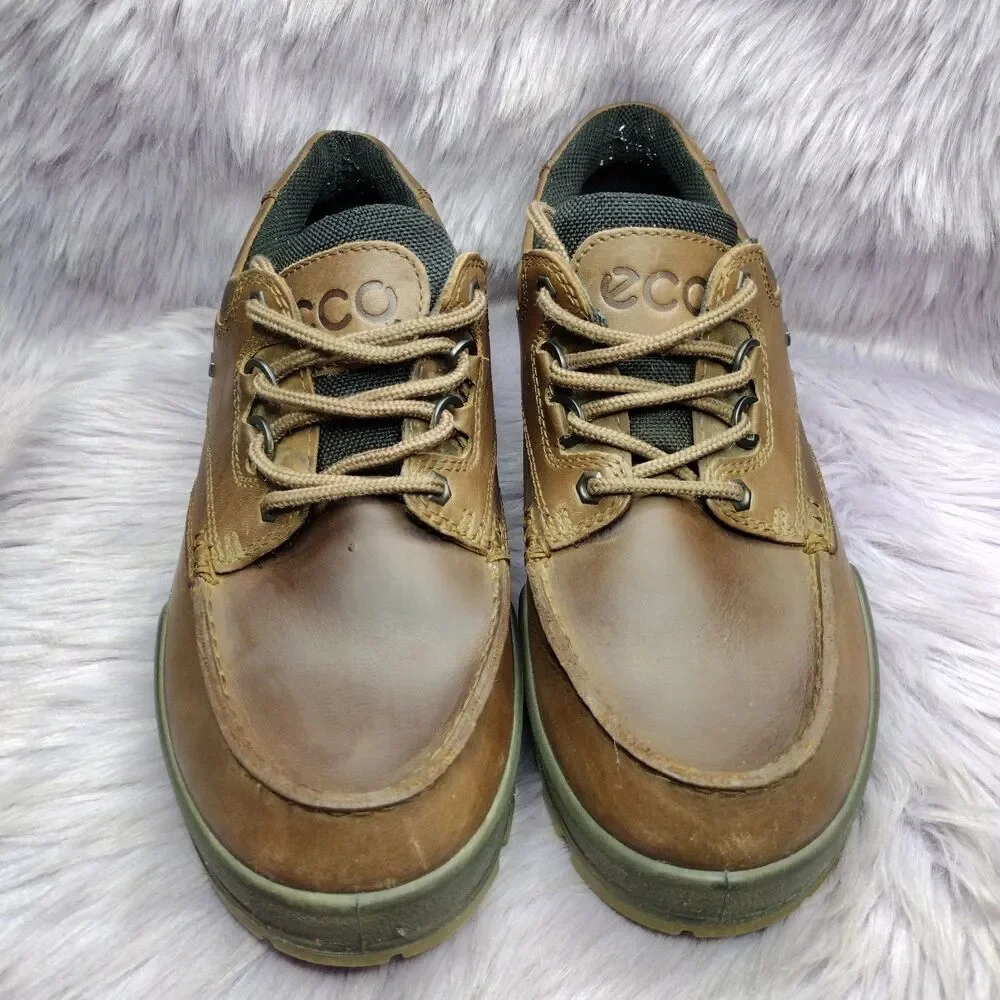 Ecco Track II Low Brown Leather Boots Mens Size US 9-9.5 EUR 43 Gore-Tex